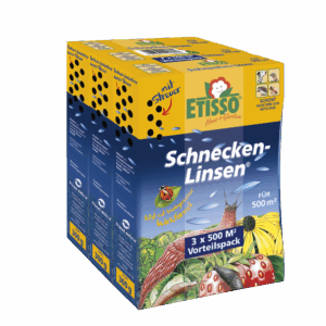 Etisso Schnecken-Linsen mit biologischer Wirkformel 3x300 g (Dreier-Sparpack 3x500m²)